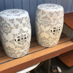 Garden stool ceramic matching plant stand