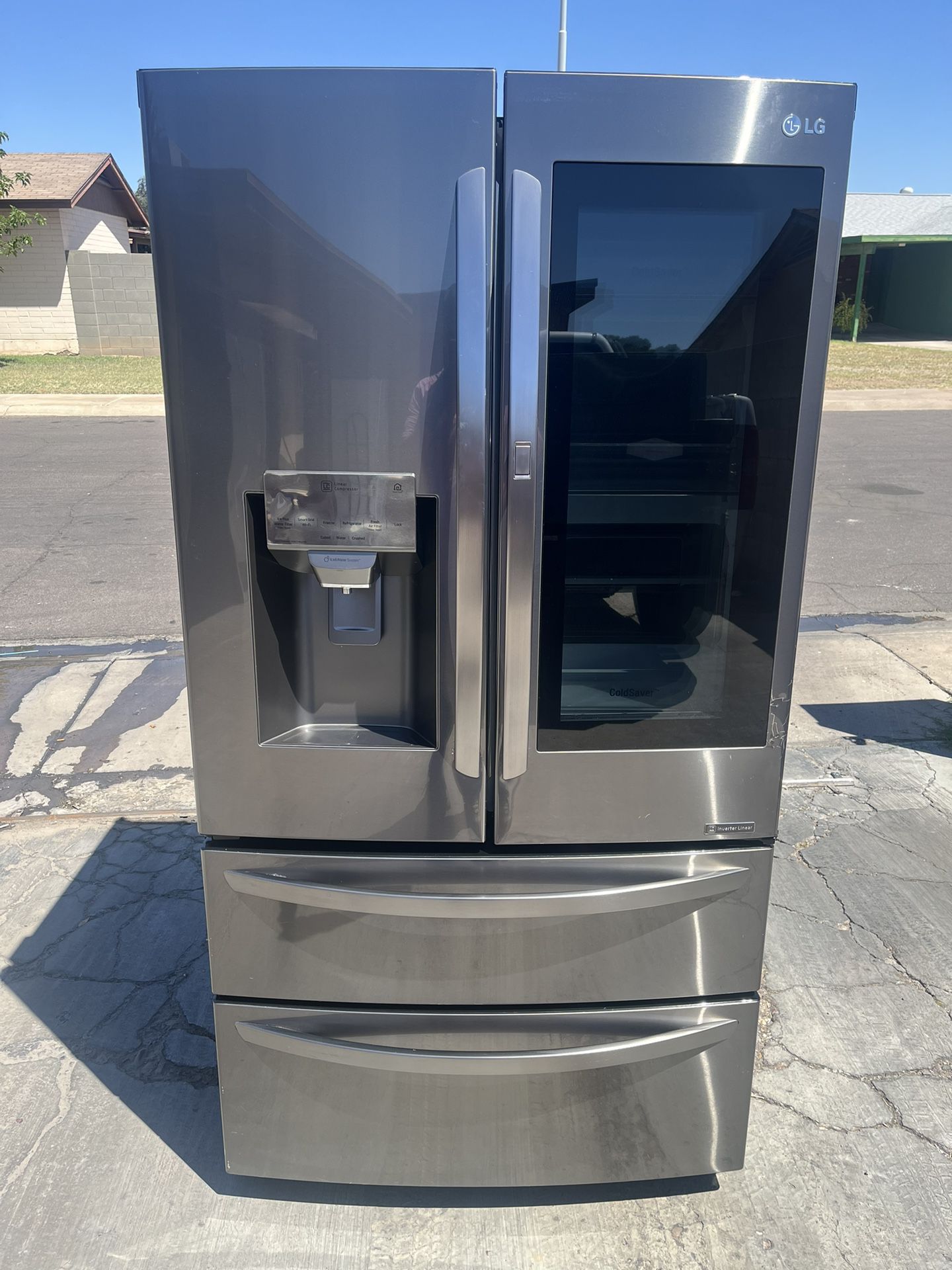 Refrigerator LG Stainless Steel Black 