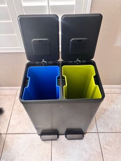 Dual Compartment Kitchen Trash & Recycling Bin