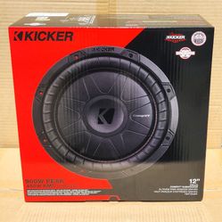 Kicker CVT12 Shallow CompVT Series Bass Speaker 12" Slim Subwoofer 900 Watts 52CVT124 🚨 Payment Options Available 🚨 No Credit Needed 🚨 
