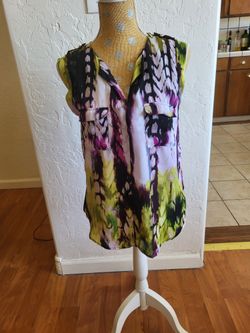 Pink, Green And Black Mossimo Blouse S/P