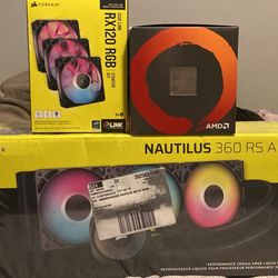 Corsair NAUTILUS 360 RS ARGB Liquid CPU Cooler, AMD Ryzen 7 5800XT 8-Core, and CORSAIR iCUE Link RX120 RGB 120mm