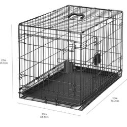 30" Double Door Folding Dog Crate, Medium Dogs,  Puppies,  Brand New, 