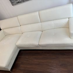White Leather Couch 