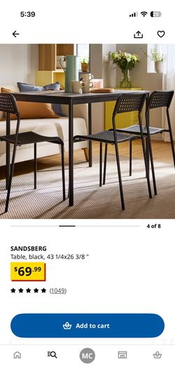 Ikea table and 2 chairs (sandsberg)