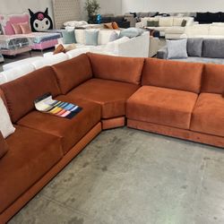 Lifetime Warranty On Frame. New Velvet Sectional. Multiple Colors Available. Free Delivery!
