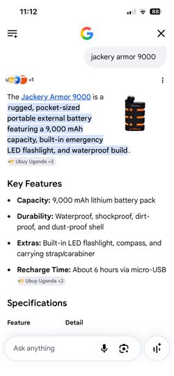 New Jackory Armor Power Bank - 9000