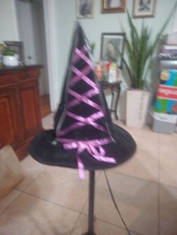 Dark Purple Ribboned Witches Hat Halloween Hats