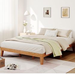 Queen wood platform bed frame 