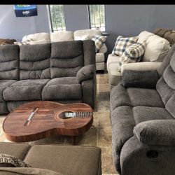 Tulen Gray Reclining Living Room Set