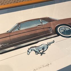 Framed Artist Proof 1965 Mustang