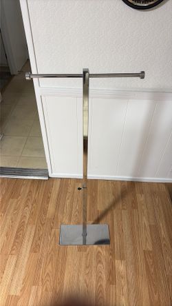 Chrome shopping bag rack stand 48 inch tall