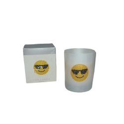 Primal Elements Icon Candle Smiling Face w/Sunglasses 9 oz Open Box New