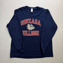 Gonzaga Bulldogs Long Sleeve T Shirt Navy Cotton XL