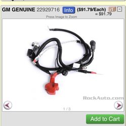 2013 Chevy Impala Battery Charging Cable Part