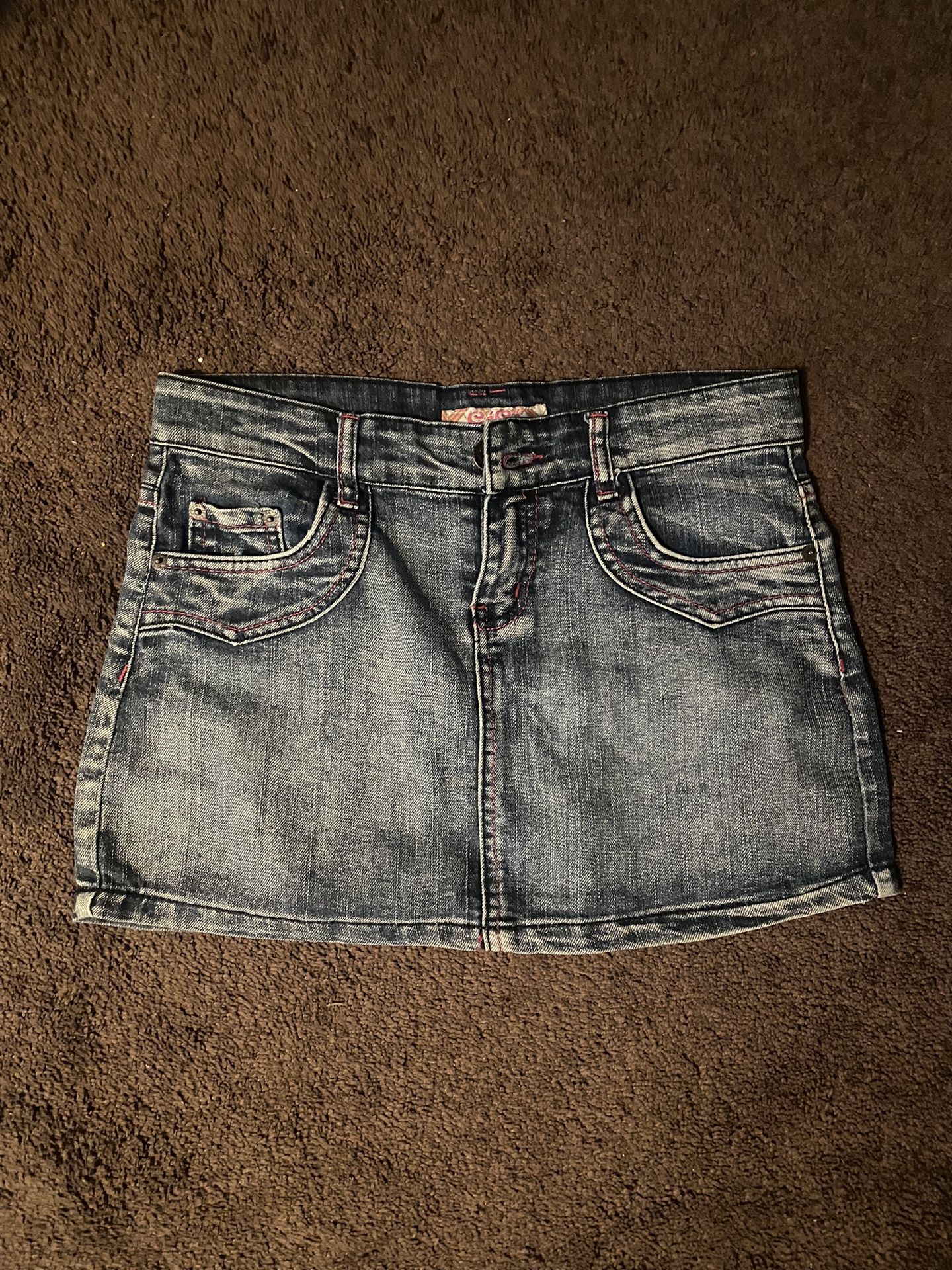 Gege Black Denim Skirt