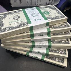 2 dollar Bills with ⭐️ start notes