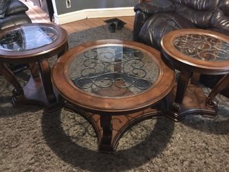 Coffee table and 2 side tables
