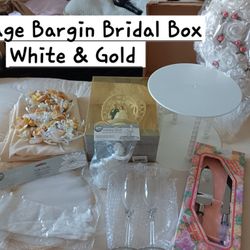 Bargin Wedding Box Gold & White