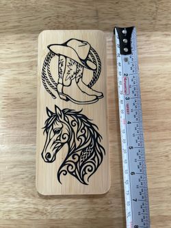 Horse Cowboy/girl Carved Art