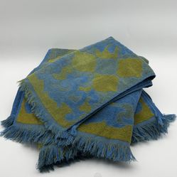 Cannon Monticello Blue Towels 2 Bath Towels 1 Hand Towel Vintage 1970’s