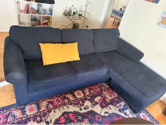 Navy Blue Sectional L-shaped Sofa