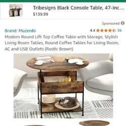 NEW IN BOX - Round Coffee Table With Hidden Storage 