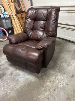 Wide All-Leather Rocking Recliner