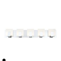 5 Light Frosted Acrylic & Chrome Bath Vanity Light