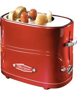 Nostalgias Retro Pop-Up 2 Hot Dog and Bun Toaster