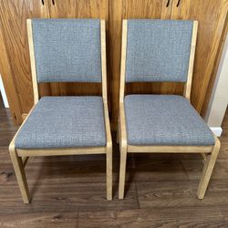Set of 2 Accent Chairs Wood and Fabric Never Used