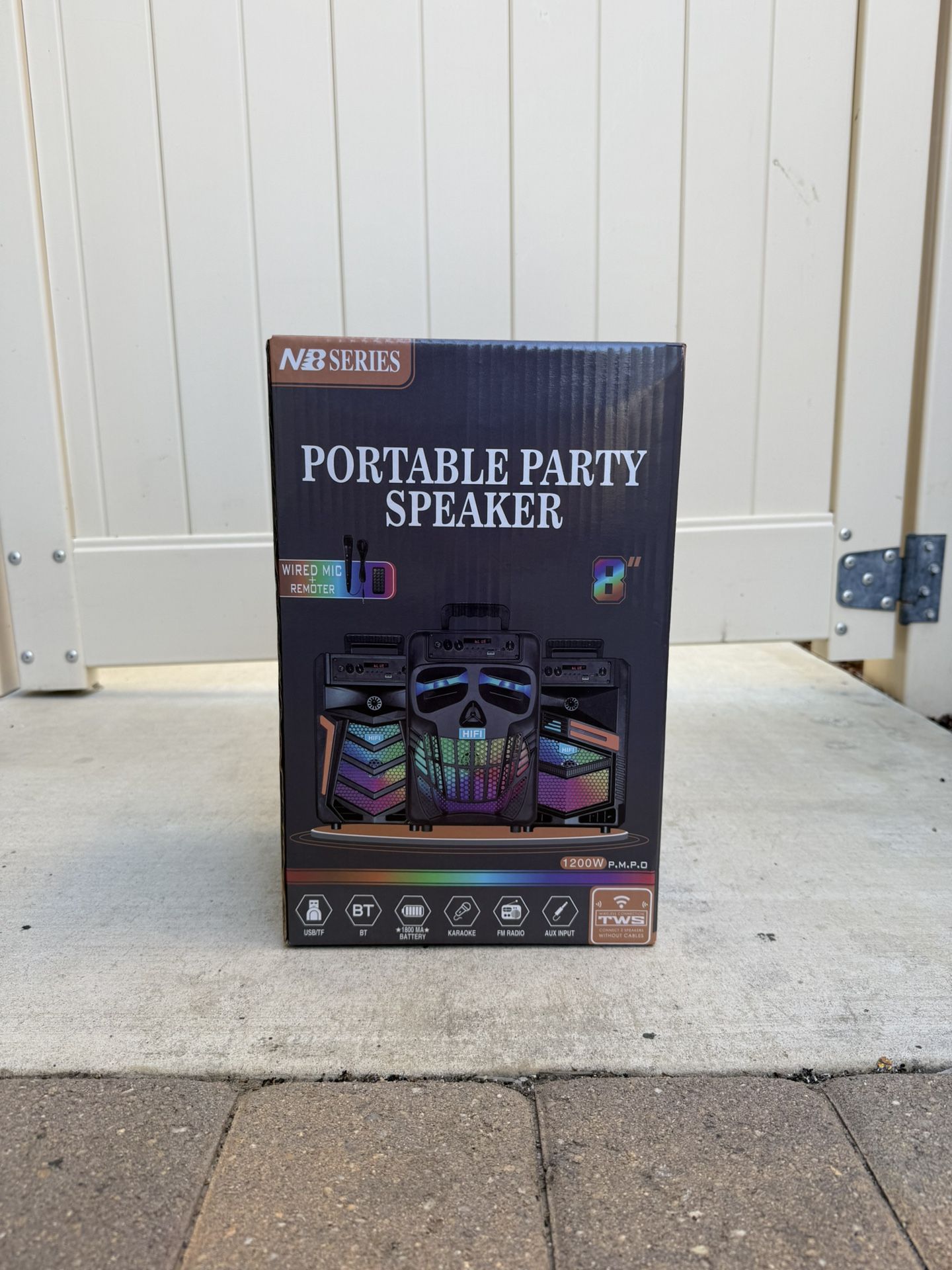 Portable Bluetooth Speaker, Karaoke, Wired Mic + Remote Included