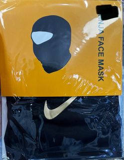 Gold Nike check face mask