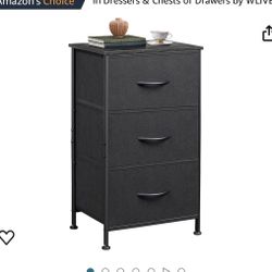 WLIVE Dresser with 3 Drawers, Fabric Nightstand, Organizer Unit, Storage Dresser for Bedroom, Hallway, Entryway, Closets, Sturdy Steel Frame, Wood Top