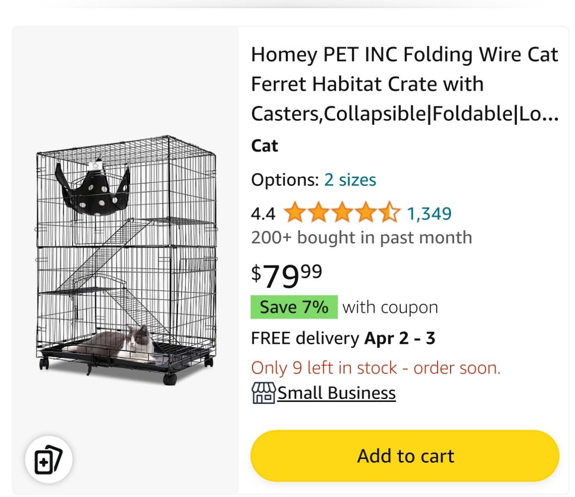 Animal Kennel 3 Tier  (never Used)