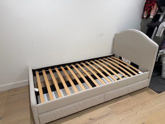 IKEA Hauga Twin Bed frame with storage boxes