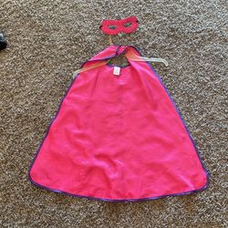 Pink Cape And Mask Girl Age 3-6