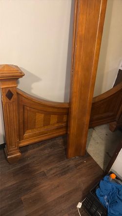 Solid wood bed frame
