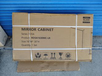 Medicine cabinet aluminum mirror inside 16 x 30 inside or outside wall