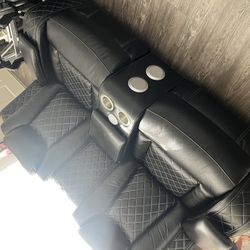 Black Leather Reclining Couches !