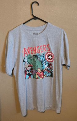 Marvel Avengers Classic Comic Graphic Gray T-Shirt Men’s Size L