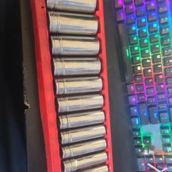 Snap On 13pc 1/2 Drive 12 Point SAE Deep Socket Set 3/8 To 1-1/8