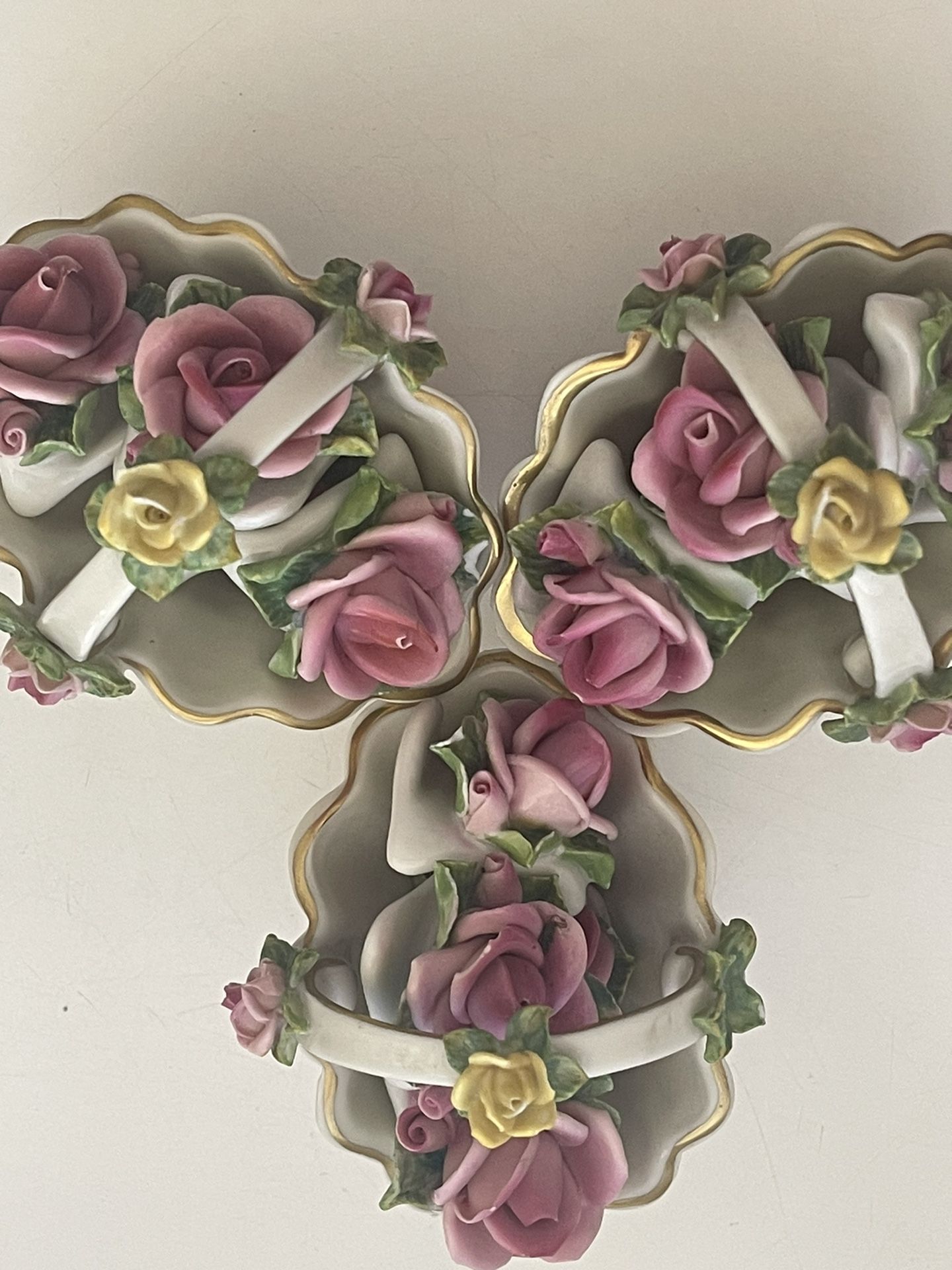 Porcelain Basket With Flowers