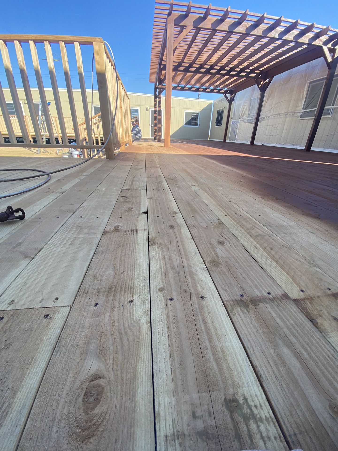 Deck porch staining
