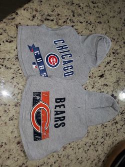 Chicago Cubs and Chicago bears pet hoodies for dog