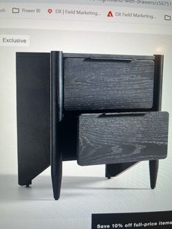 Crate & Barrel Casa Black Nightstand with Drawers