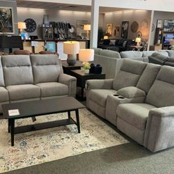 OM• $38 Initial • Brand New// 332 2 Piece Power Reclining Sofa And Loveseat 