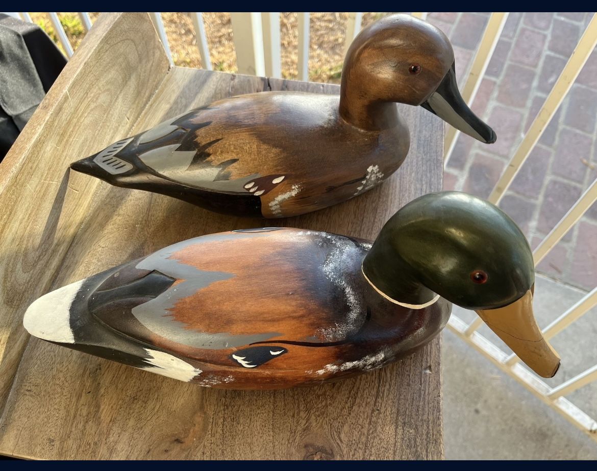 Pair of Vintage Wooden Duck Decoys
