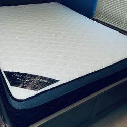 MATTRESS+BOX QUEEN SIZE PILLOW TOP MIDIUM 12” Thick We Finance WE DELIVER ( Price Only Mattress And Box Spring)