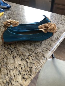 Chanel flats with flowers